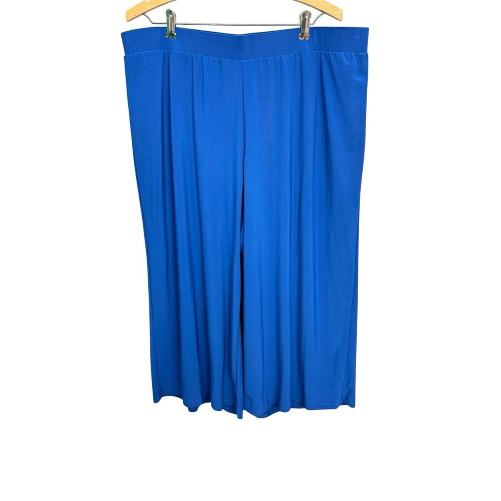 Anthony Originals Women’s Size 1X Blue Hi Rise Wide Leg Capri Pants - Picture 2 of 14
